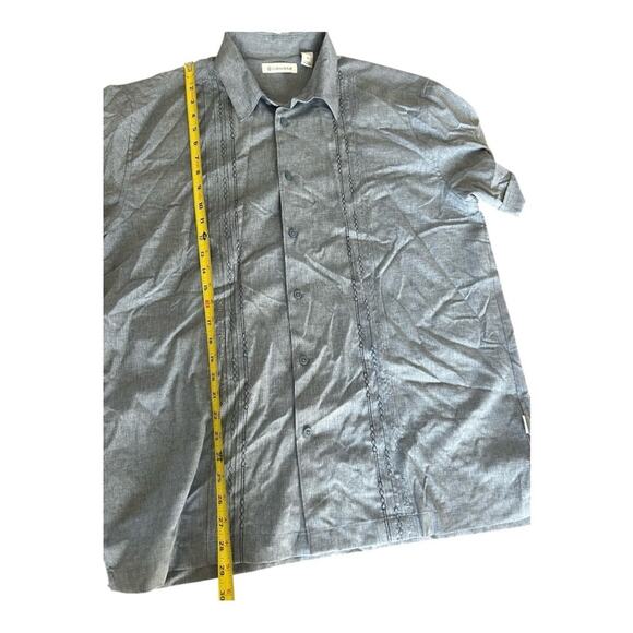 Cubavera GEO EMBROIDERED PANEL SHIRT Large - Picture 6 of 7